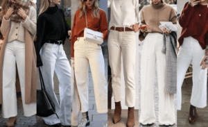 pantaloni bianchi autunno