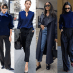 indossare blu e nero outfit